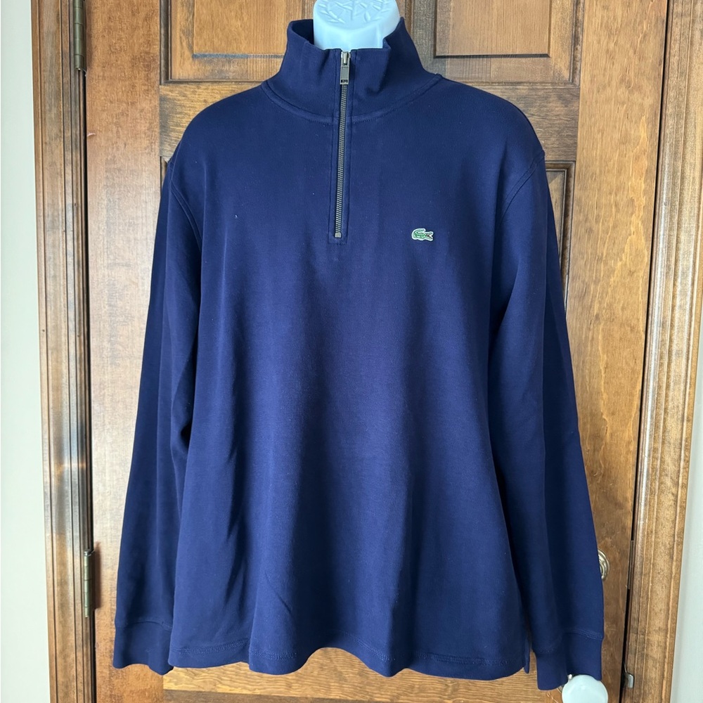 Lacoste Navy Blue 1/4 Zip Sweatshirt Size 8